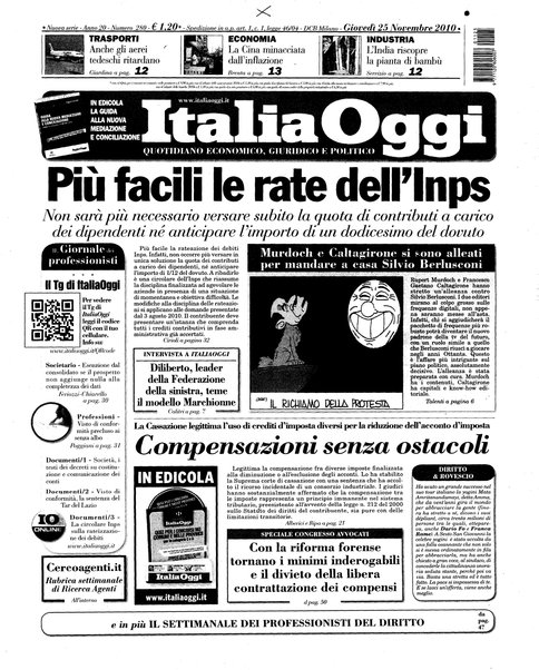 Italia oggi : quotidiano di economia finanza e politica